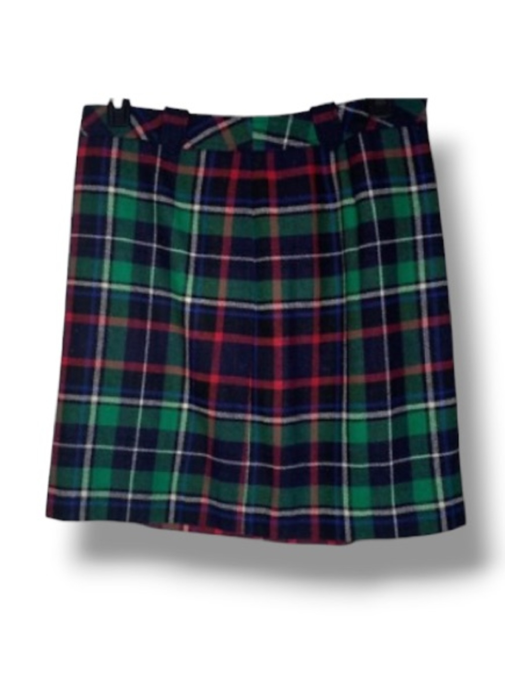 Talbots Womens Red Green Plaid Holiday Skirt Preppy Christmas Fashion Wool Blend
